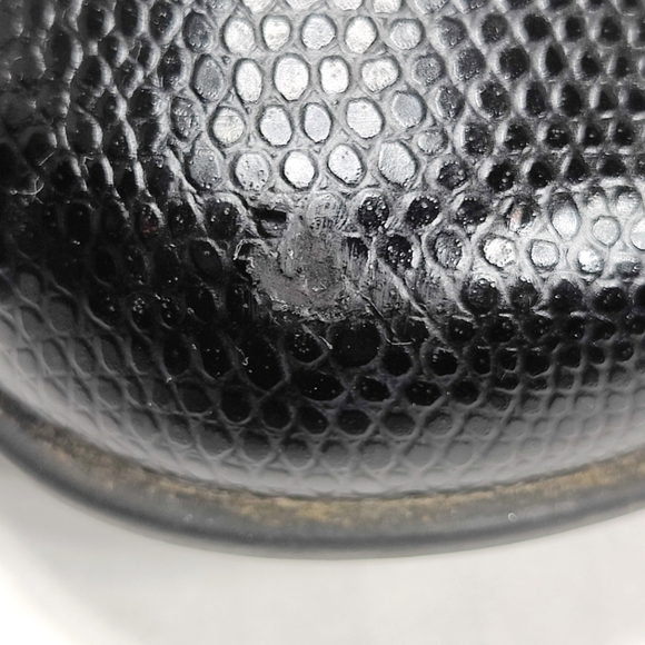 Vionic Mallory Snake Embossed Comfort Black Faux Leather Clog Slip On Shoes Sz 7 - Picture 5 of 10